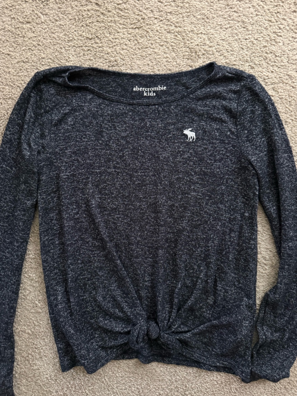 abercrombie kids charcoal heather long-sleeve tee